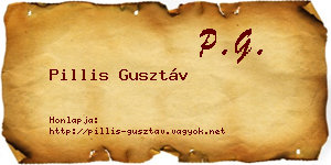 Pillis Gusztáv névjegykártya